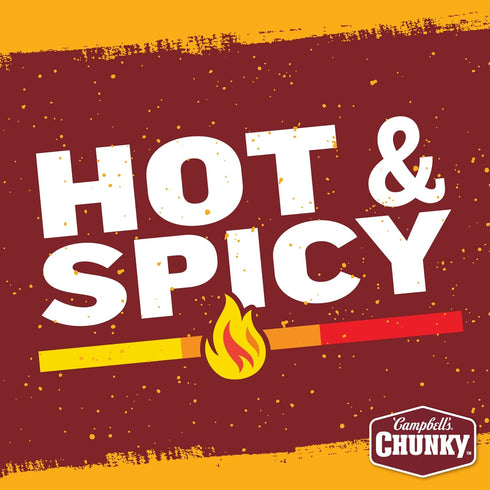 16.5 oz (Pack 12) Campbells Chunky Hot and Spicy Chili With Beans, Can