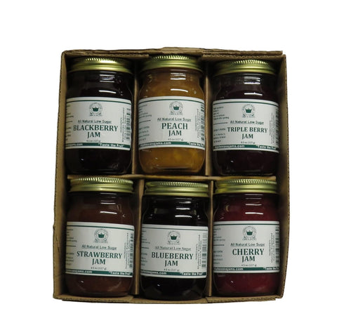 Scherger's Kettle - Shipshewana, IN (6-4.5 oz Low Sugar all Natural Jams Gift Box jars in a gift box)