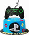 Game On Big Cake Topper - Black and Green Glitter Video Game Controller Cake Decorations for Kids