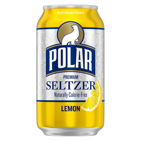 12 oz 24 pack Polar Seltzer Water Lemon, fl cans
