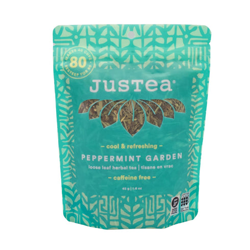JusTea PEPPERMINT DETOX | Loose Leaf Herbal Tea | Recyclable Refill Pouch | 40+ Cups (1.6oz) | Caffeine Free |