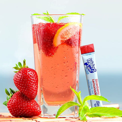 Wyler's Light Singles to Go Caffeinated Servings, Strawberry Lemonade, 8 Count, Pack of 1