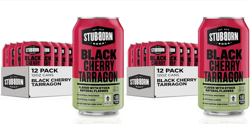 Stubborn Soda , Black Cherry Tarragon, 12oz Cans (Two packs of 12)