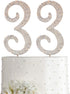 MAGJUCHE Gold 33" Crystal Cake Topper, Number 33 Rhinestones for 33rd Birthday or Anniversary Party Decoration