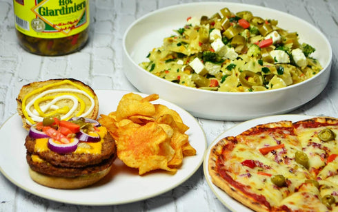 16oz Ziyad Giardiniera Hot Mix - Jar - Chicago-Style Pickled Vegetables & Peppers - Bold Spicy Kick & Crunch