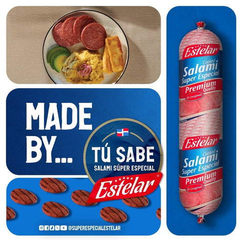 2 Pack (2 lb Salami Super Especial Estelar each) Authentic Dominican Salami