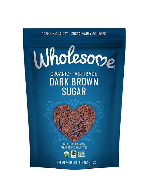 Wholesome Fair Trade Organic Dark Brown Sugar, 24oz, 6-Pack