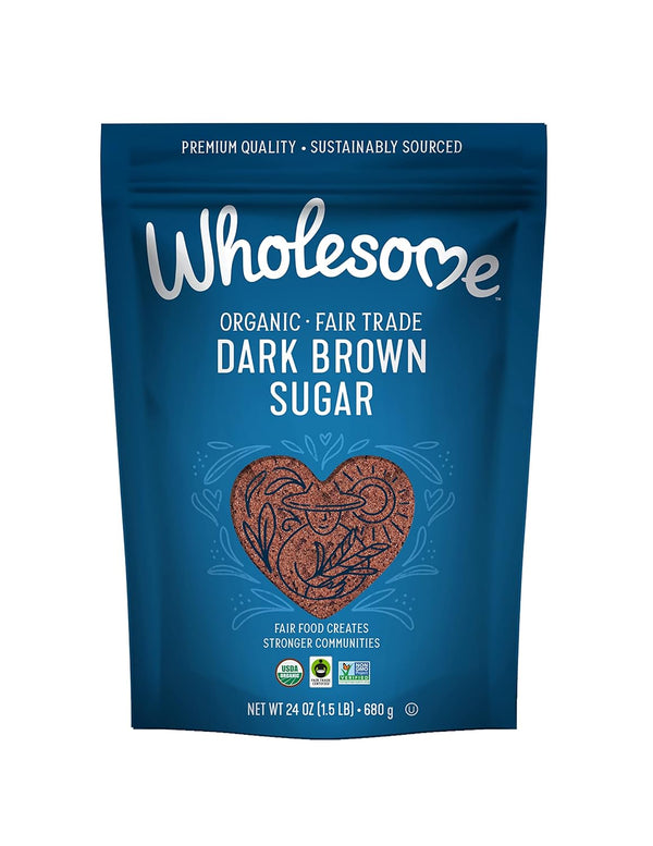 Wholesome Fair Trade Organic Dark Brown Sugar, 24oz, 6-Pack