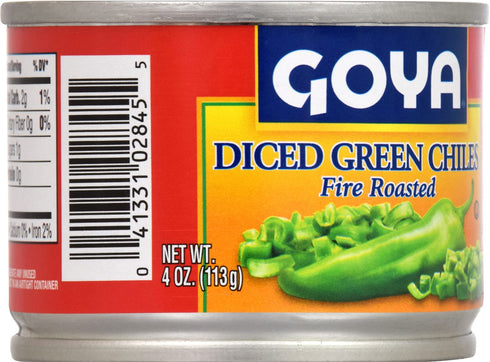 4 Oz Goya Diced Green Chiles Fire Roasted
