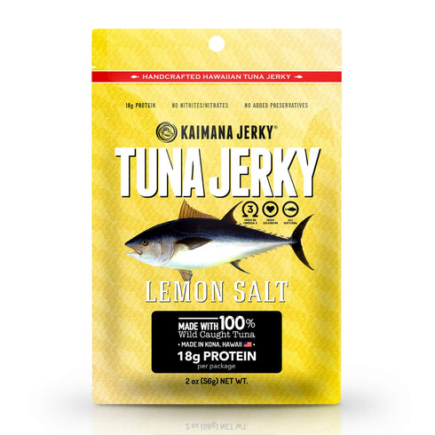 Kaimana Ahi Tuna Jerky Lemon Salt 2 Ounce - Premium Fish Jerky
