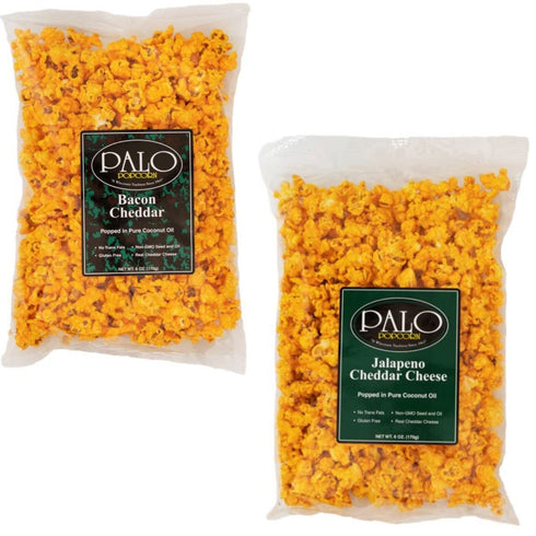 6 Pack, 5.0-7.0 (Pack 6) Palo Popcorn Gourmet Cheddar Cheese Popcorn Snacks, Gluten Free, Pick Custom Variety ounce