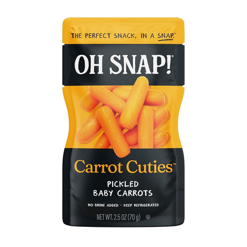 (12 Pack) Packed OH SNAP! Carrot Cuties - Pickled Baby Carrot Snacks - Fresh Ready to Eat Pickled Baby Carrots