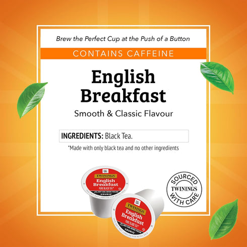 24 Count (Pack 1), Twinings English Breakfast Black Tea K-Cup Pods for Keurig, of Smooth, Flavourful, Robust