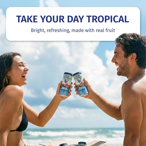 99.7% 11.2oz (330ml) 12-Pack Blue Monkey Sparkling Coconut Water with Watermelon - Coconut Water & Juice Blend - No