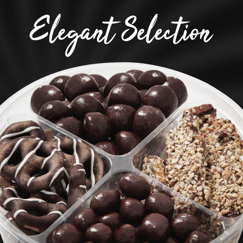 15oz 4 Mothers Day Chocolate Gift Box, Chocolate Gift Basket of Sectional Platter, Ideal Food Gifts for Women on