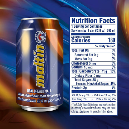 (6-Pack) Maltin Polar Non-Alcoholic Malt Beverage Natural Cane Sugar Drink