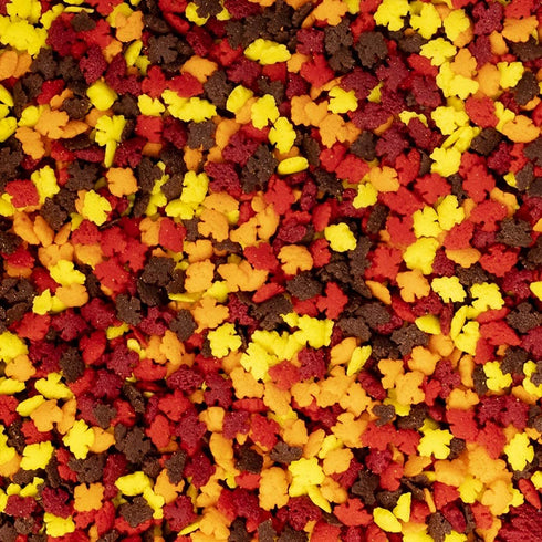 Mini Fall Leaf Shaped Sprinkles, Mixed Fall Colors, Bulk Size (8 OZ. Resealable Zip Lock Bag)