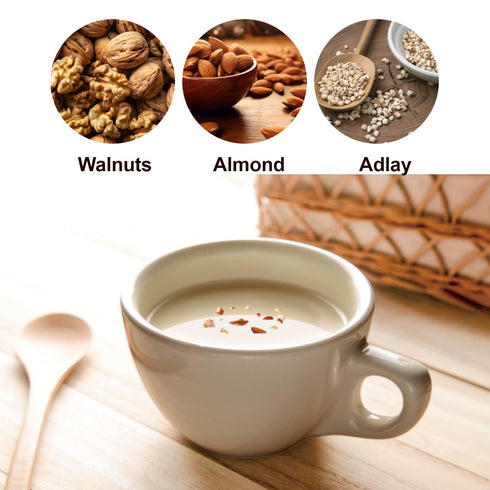 3 Packs 9.5 oz (18g 15 SONGWON Walnut, Almond & Yulmu Tea with Nut Toppings Sweet & Wholesome Powdered Drink