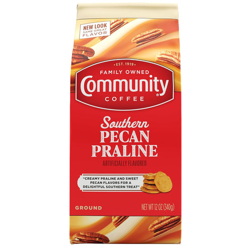 Community Coffee Southern Pecan Praline Flavored 12 Ounce, Medium Roast Ground, 12