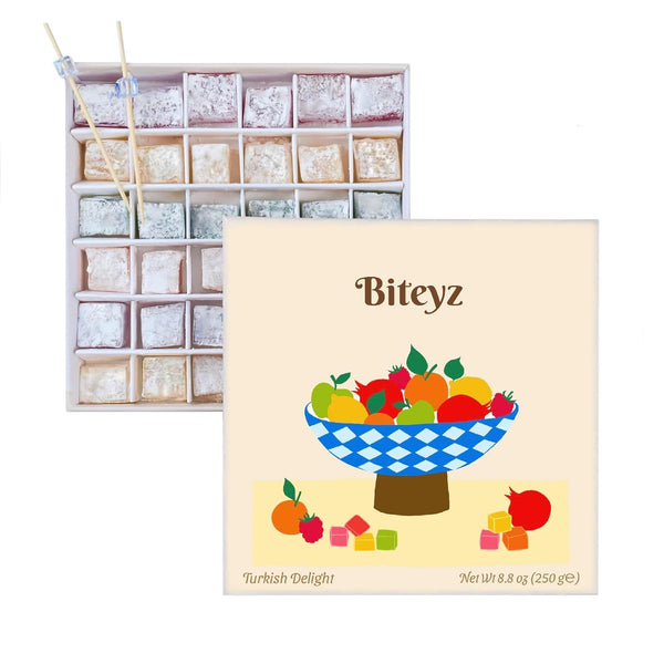 Biteyz Original Turkish Delight, Vegan Candy Gift Box - Assorted Gourmet Fruit