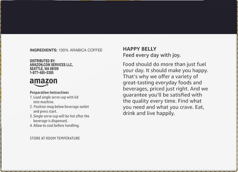 2.0 24 Count Happy Belly Light Roast Coffee Pods, Breakfast Blend, Compatible with Keurig K-Cup Brewers