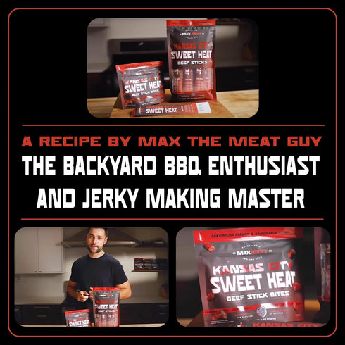 (6.5oz) MaxJerky Kansas City Sweet Heat Beef Stick Bites - High Protein Meat Snack - Spicy Beef Jerky Tender Bites