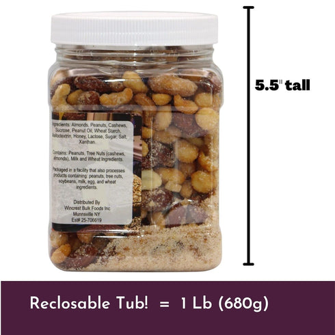 1 LB Honey Roasted Peanuts, Cashews, & Almond Mix - Container