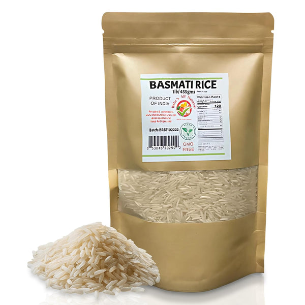 Bebes All Natural Organic Basmati Rice, Extra Long Grain, Aromatic and Fluffy,