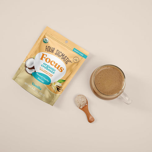 B12 4.23 oz Four Sigmatic Focus Vanilla Coffee Creamer | Organic Non Dairy Coffee Creamer with Lions Mane and Vitamin |
