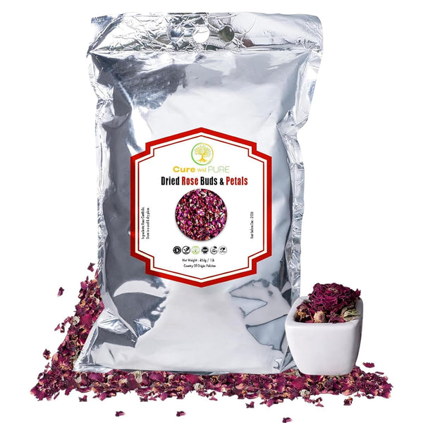 Cure With Pure Dried Rose Buds & Dried Rose Petals 1LB Edible