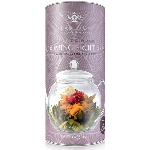 12 12 3 Teabloom Fruit Blooming Teas Unique Flower Varieties of Tea in Delicious Fruit Flavors Each Flowering Tea Ball