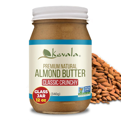 Kevala Almond Butter Crunchy - All-Natural Spread for Baking and Cooking, Nutritious