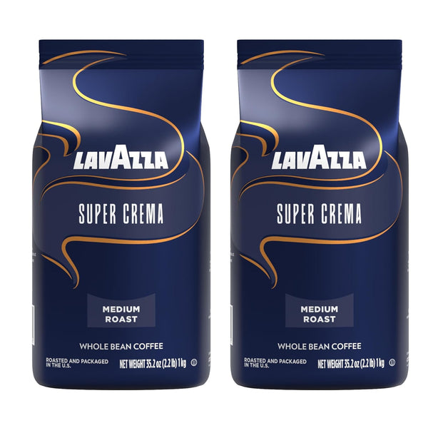 Lavazza Super Crema Whole Bean Coffee, Medium Espresso Roast, Arabica and Robusta