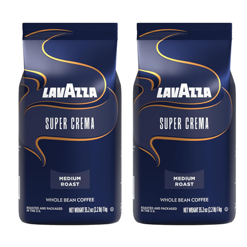 Lavazza Super Crema Whole Bean Coffee Blend, Medium Espresso Roast, 4.4 .lbs,
