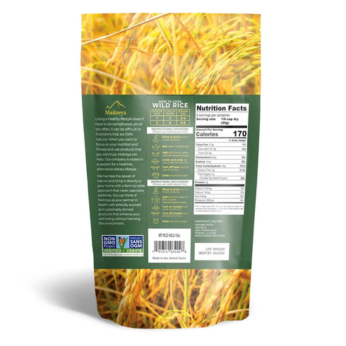 MAITREYA 100% 15oz All Natural NON-GMO Minnesota Wild Rice