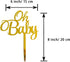 Baby Shower Cake Topper, Larger Size Acrylic Mirror Gold “OH BABY” Sign for New Baby Party Decorations