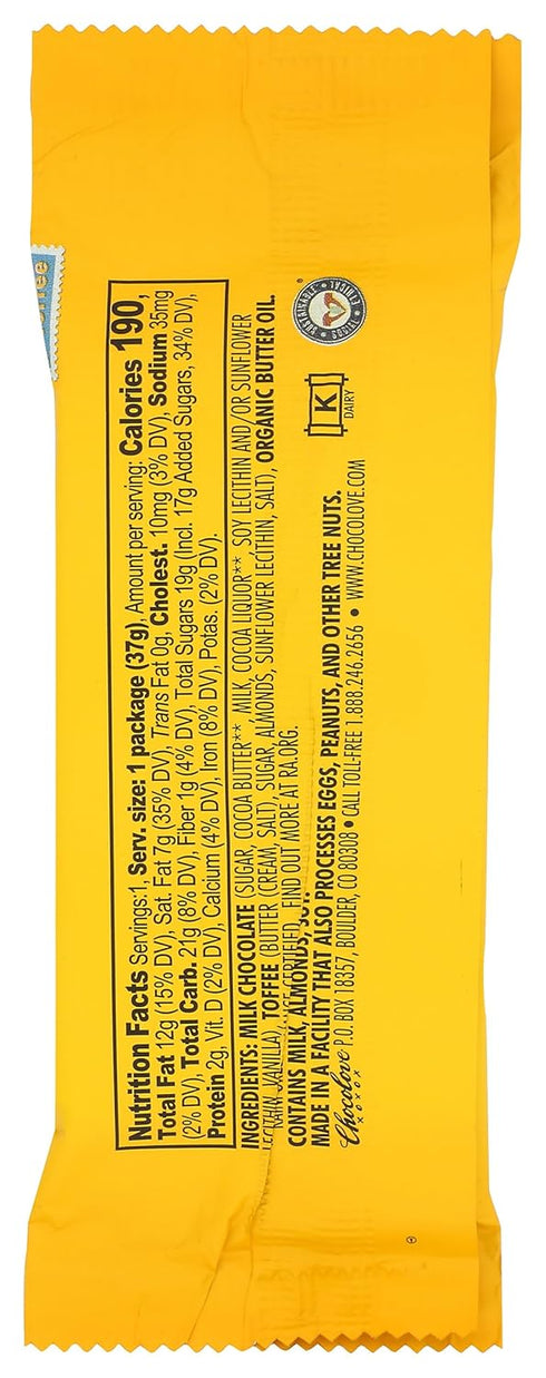 1.3 OZ CHOCOLOVE Mini Toffee And Almond Chocolate Bar
