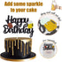 Cheers Cake Topper - Gold Glitter Cheers to 30 40 50 60 Years Birthday Decoration, 7.5x4.6 inches, 1 pcs