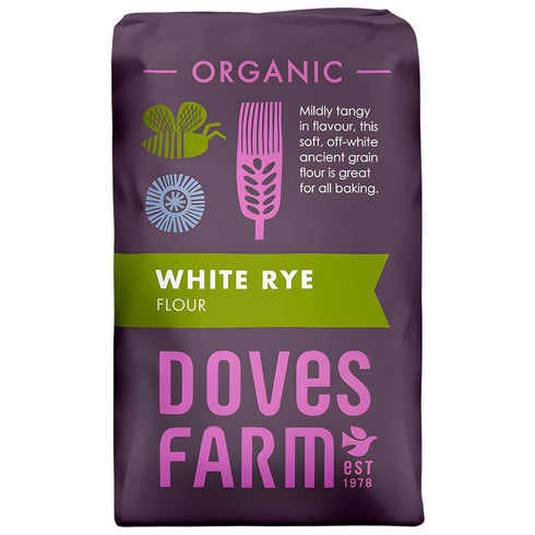 2.2 lb (Pack 2) Doves Farm Organic White Rye Flour of - Ancient Grain Light Rye Flour for All British Baking: Breads