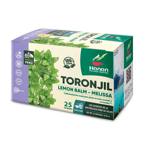 150 Hanan Peruvian Secrets Lemon Balm Tea (Toronjil) - Teabags of Herbal Tea - Melissa Herb for Relaxing Herbal Tea