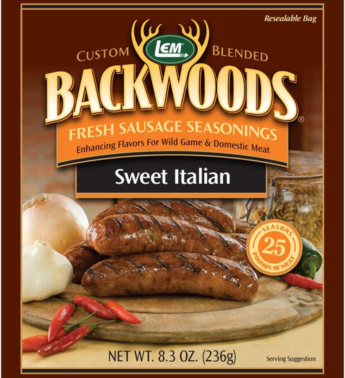 LEM Products Backwoods Breakfast Fresh Sausage Seasoning, Ideal & Products Backwoods Sweet Italian Fresh Sausage