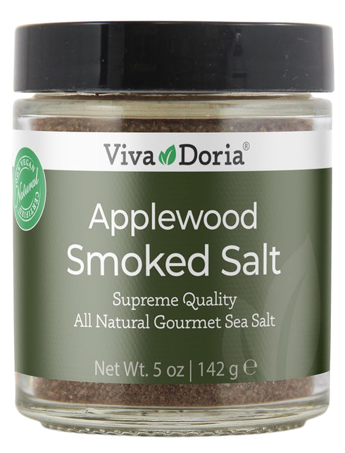 Viva Doria Applewood Smoked Sea Salt - Fine Grain, 5 Oz Glass