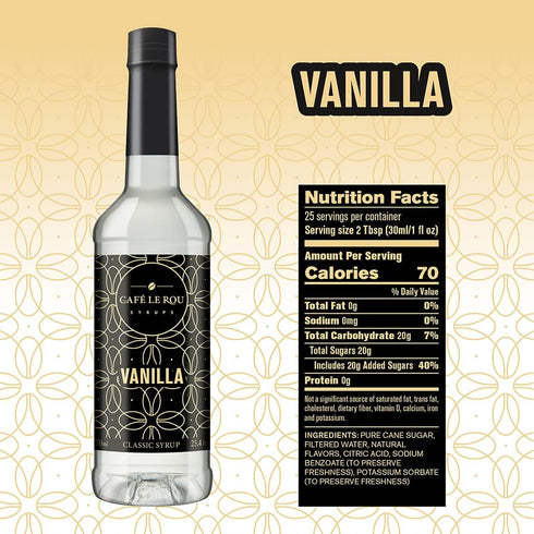 25.4oz 4-pack) 4 NEW Caf Le Rou Variety Vanilla, French Vanilla, Caramel, Hazelnut (Variety, *Includes Coffee Syrup