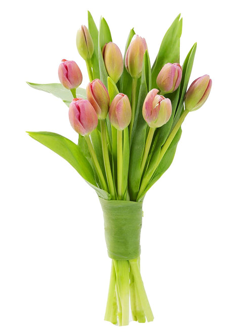 KaBloom - Bouquet of 10 Pink Tulips Without Vase - Fresh Flowers