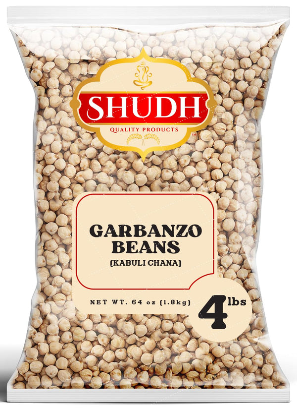 Shudh Kabuli Chana, Garbanzo Beans (White Chickpeas) 4lbs ~ All Natural |