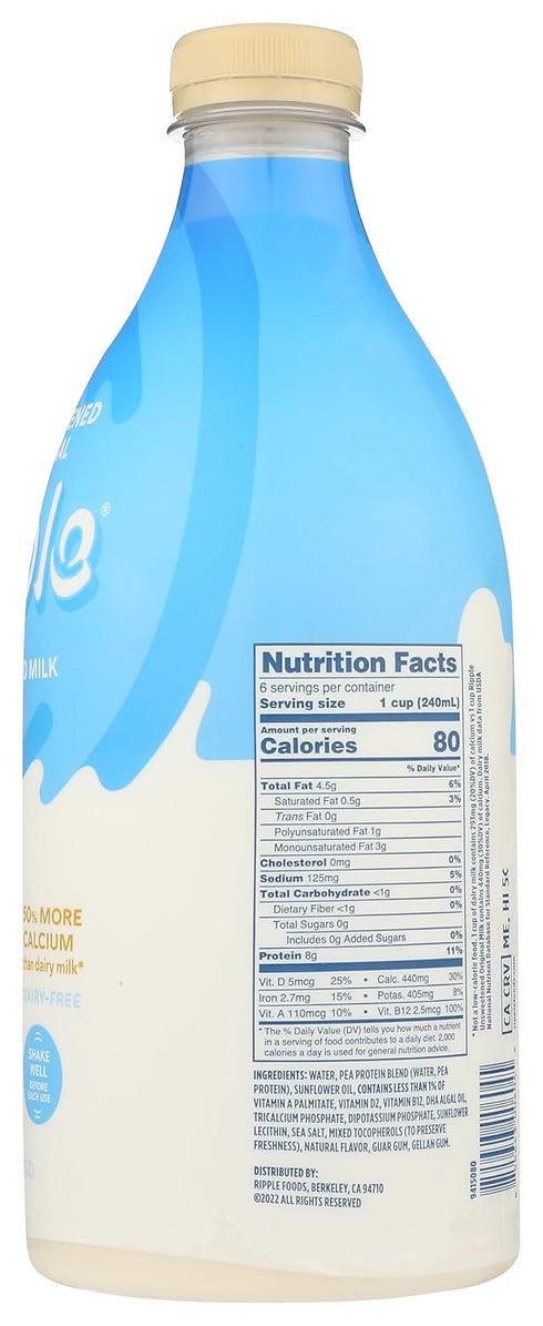 48 Oz Ripple, Pea Milk, Original, Unsweetened