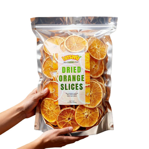 Luxsavia 1.1LB(500g) Natural Dried Orange Slices Bulk,Approx 100-110 Wheels,Dehydrated Orange Slices NO Addtives,Dried