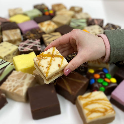 Package Valley Fudge, Caramel Salted Peanut, Fresh Artisan Fudge, Real Butter, Gourmet Candy, Two Pound