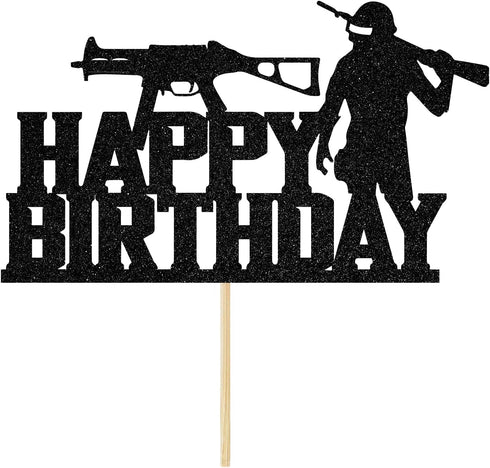 Video Game Happy Birthday Cake Topper, Funny Level Up Cake Decor for Game Controller Party Supplies
