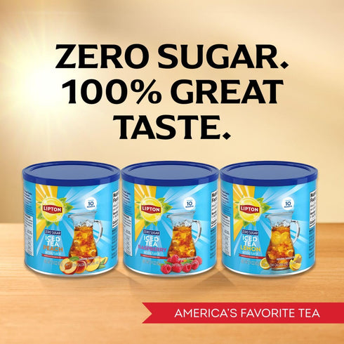 10 Lipton Diet Peach Iced Tea Mix Quarts Each Z ero Sugar, Caffeinated Powder Drink Mix